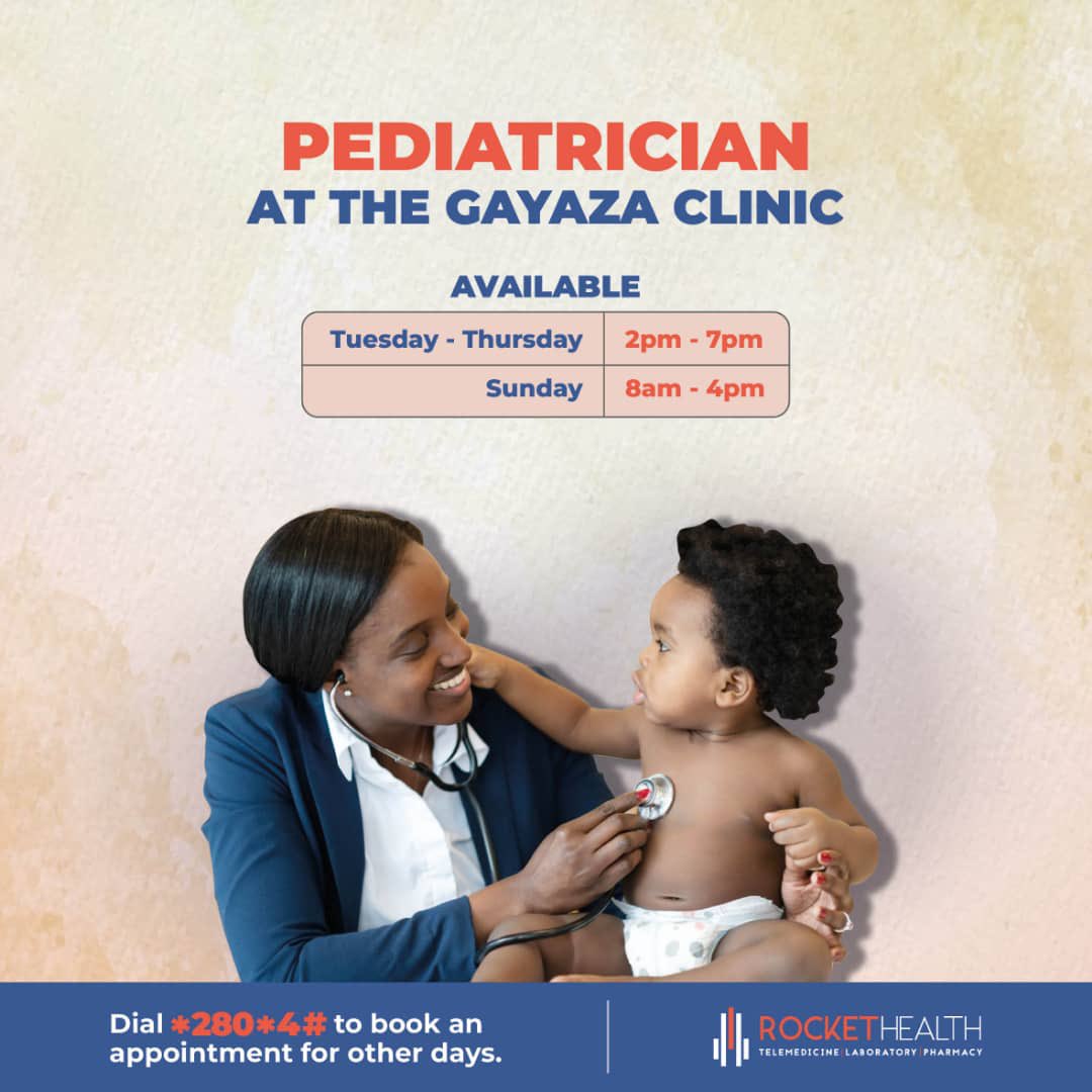 Avoid the setback of constant illnesses! The Pediatrician is available at the @RocketHealthUG Gayaza clinic for your little one’s specialized care💙