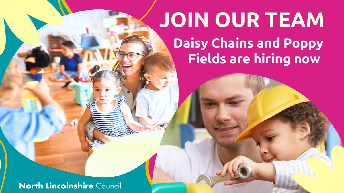 Anyone interested in joining the Daisy Chains and Poppy Fields nursery team are invited to visit Daisy Chains nursery tomorrow, Thursday 18 April. Find out more 👇 northlincs.gov.uk/news/build-you… #career #earlyyears #DoSomethingBig #teaching #teachingkids #recruitment