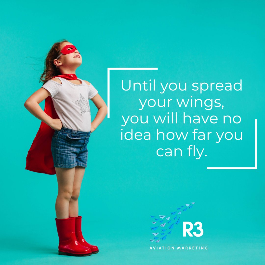 RebeccaCLongo's tweet photo. 🚀✨ Wednesday Wisdom from R3 Aviation Marketing: Take flight in your endeavors by embracing calculated risks. 
#WednesdayWisdom #AviationMarketing #RiskTaking #SpreadYourWings https://t.co/wtlfgwO9C6