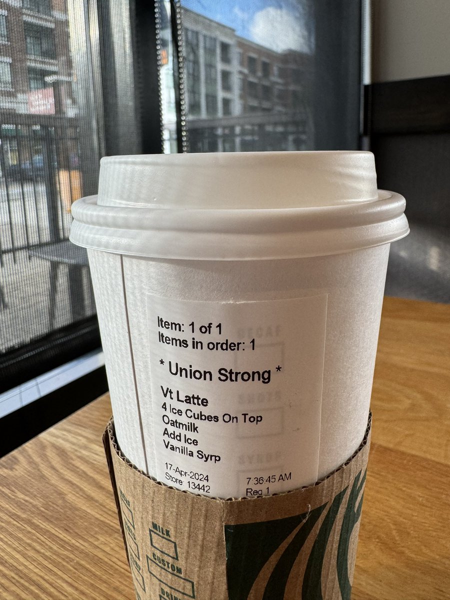 Daily reminder that anytime you get your Starbucks coffee, order it UNION STRONG!