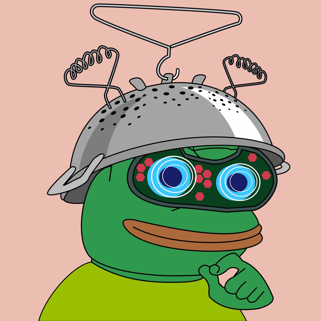 CryptoPepes's tweet photo. This tin foil hat protects me against halving rumours. I don't care about the #halving, I care about the #Pepening!
#CryptoPepes #NFT #Pepe $btc $eth $pepe https://t.co/90TQaiZoIK