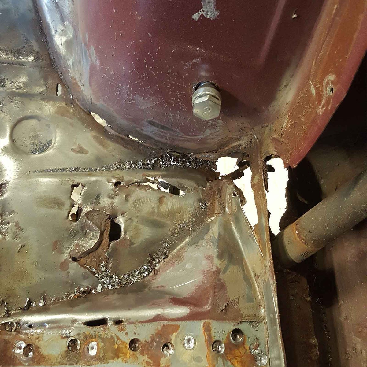 70sResto's tweet photo. The #Ford #Capri Mk3's door sills reveal the harsh reality of corrosion. But fear not, we're here to turn the tide! With our expertise, these sills will soon be as good as new. 

#FordCapriMk3 #RustReversal #ClassicCarRevival #ExpertRestoration #RustWarriors https://t.co/0qmfPJ3evM