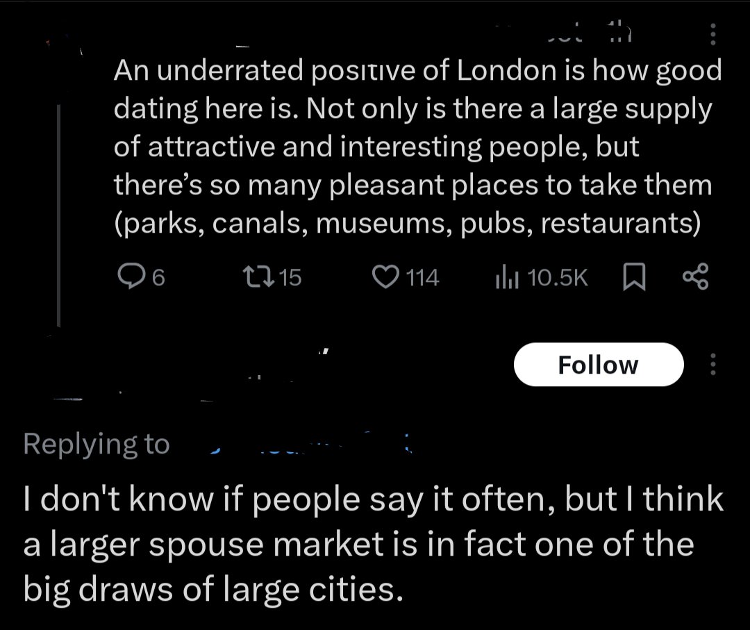 was gonna quote the original tweet to take issue with 'supply' language around dating only for someone in the replies to accidentally make the point better than I ever could