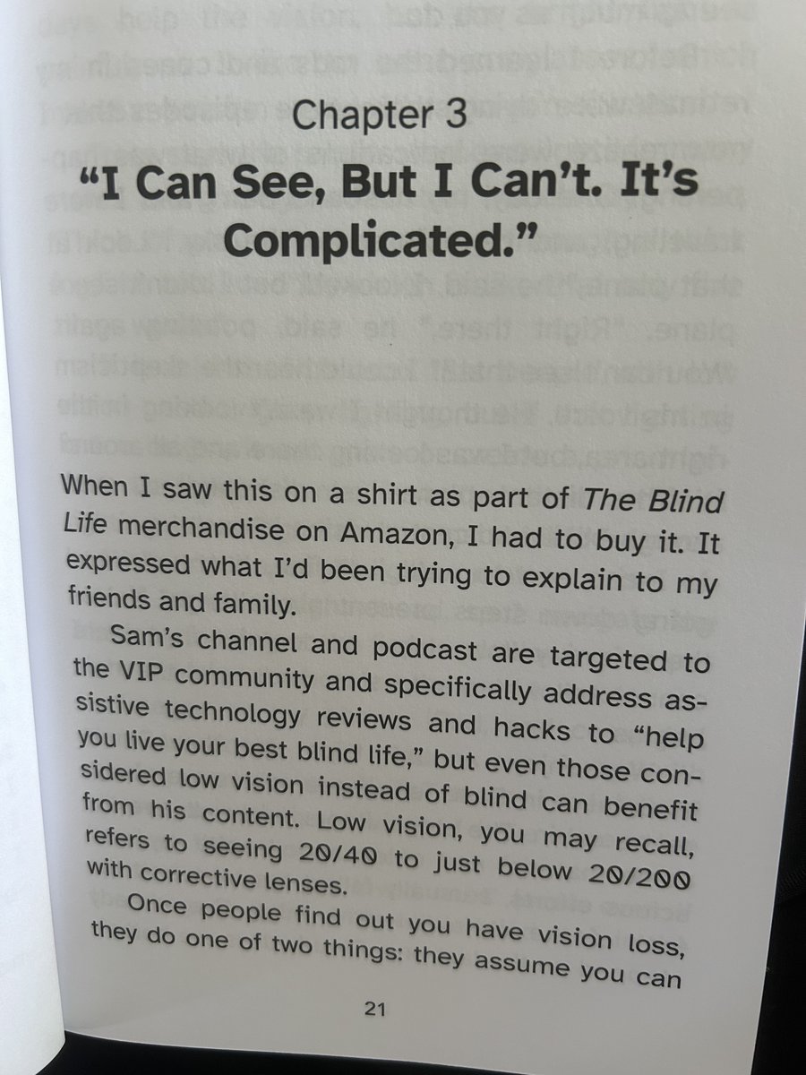 @TheBlindLifesam from my book 'Learning to Live with Vision Loss.' I mention your channel several times in the book and list it as a resource!