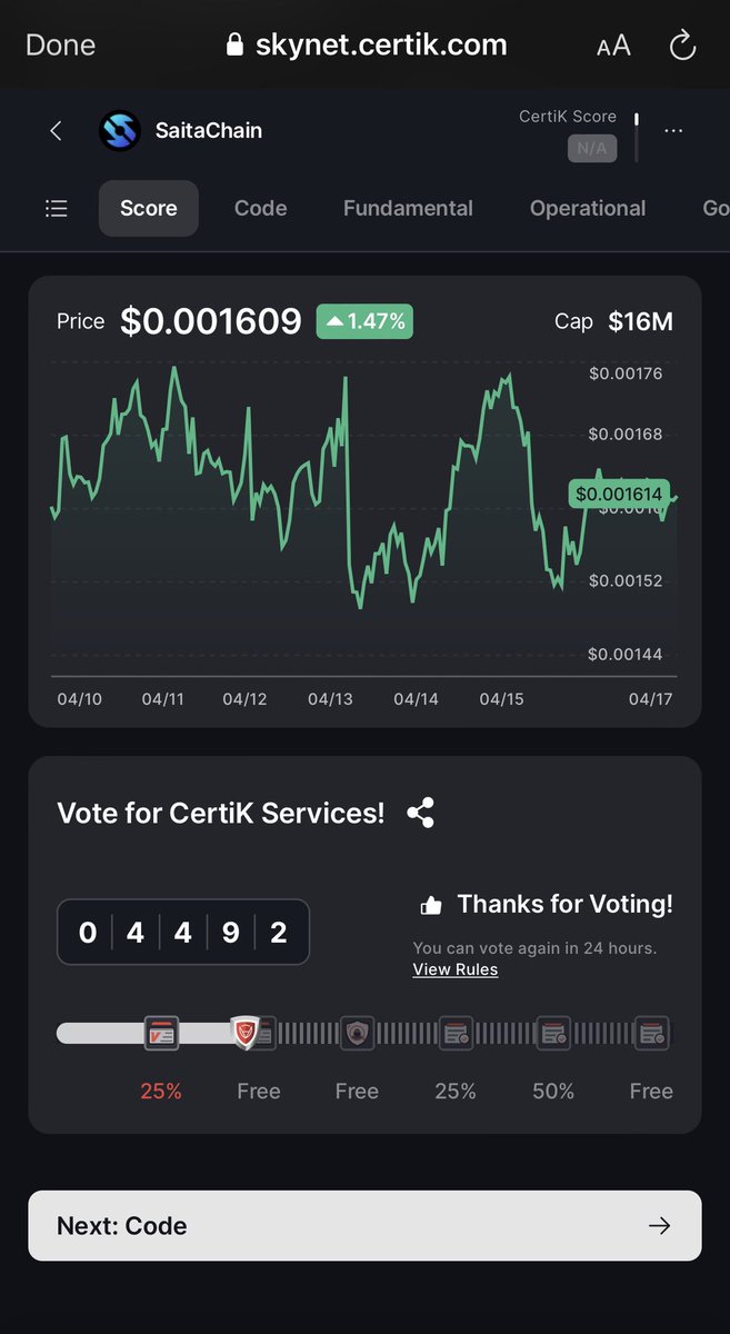 Bull Morning Fam. 
Today I woke up and saw the lochness monster take my bags underwater, but then saw #STC holding Strong at the $0.0016 range and busted the Dougie 🤓

 In the midst of jammin, I decided to vote for our beloved #SaitaChain again on @CertiK 

#ETH #Bnb #SBC24 #Sol