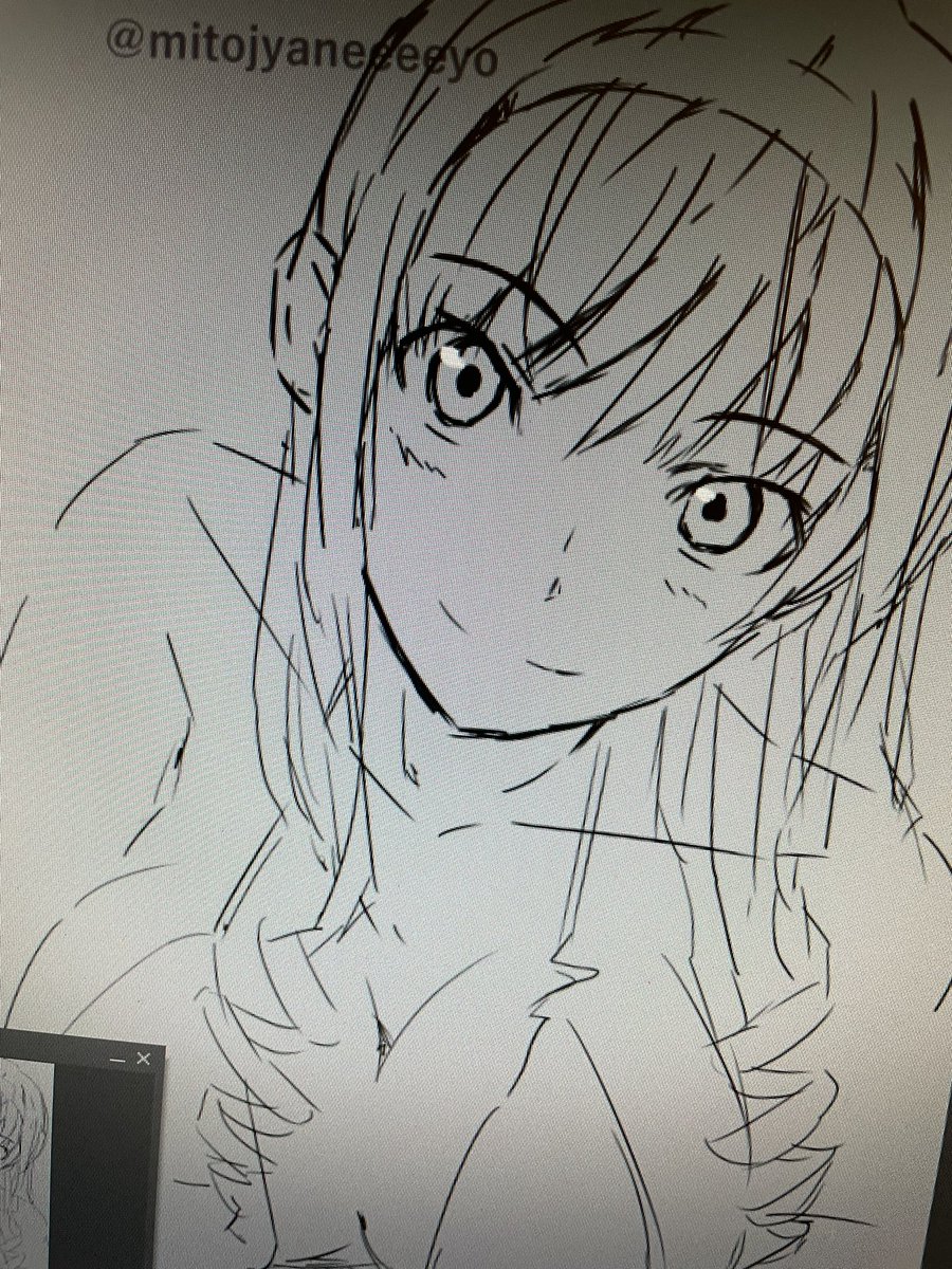 ラフをガチャガチャやってる時が一番楽しい、次は1影描いてる時 