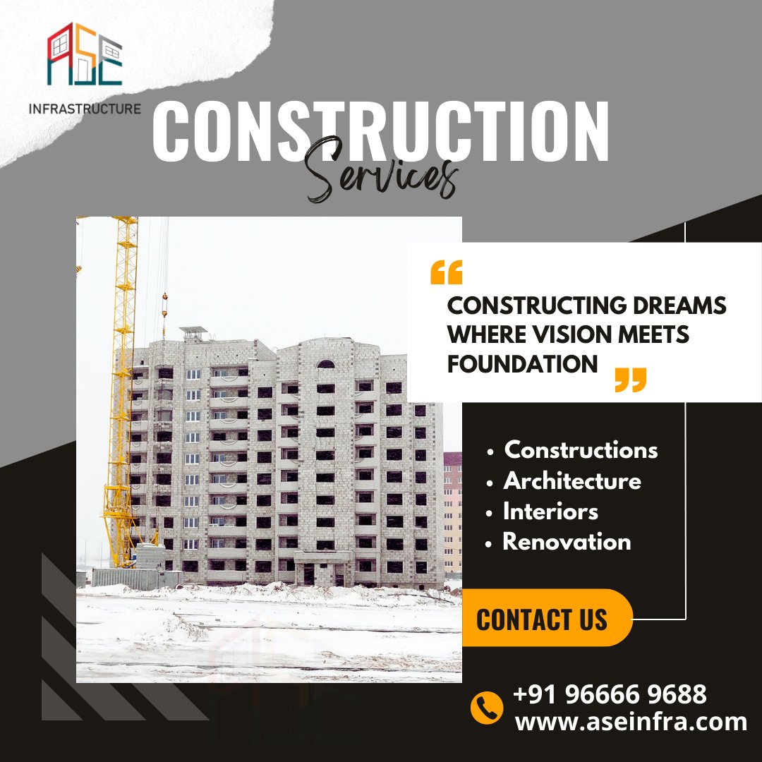 aseInfrastruct2's tweet photo. "Building Tomorrow, Today. ποΈπ Experts in Construction Services, we transform visions into reality with quality craftsmanship and innovation.
Call Us:+919666696889
Visit Us: https://t.co/m6fCc4B5Gb
#ASEInfrastructure #ConstructionServices #BuildingTheFuture" https://t.co/Luty93tqUO