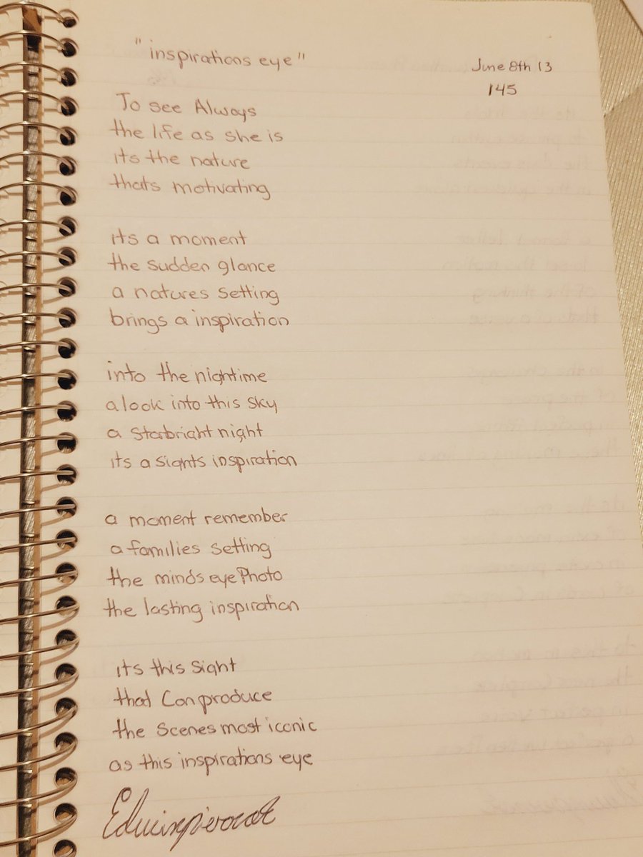 'INSPIRATIONS EYE'

#Poetry #Poem #Songwriting #CountryMusic #Inspiration #Motivation #WednesdayWisdom #GoodMorning #writing #HandWrittenPoetry