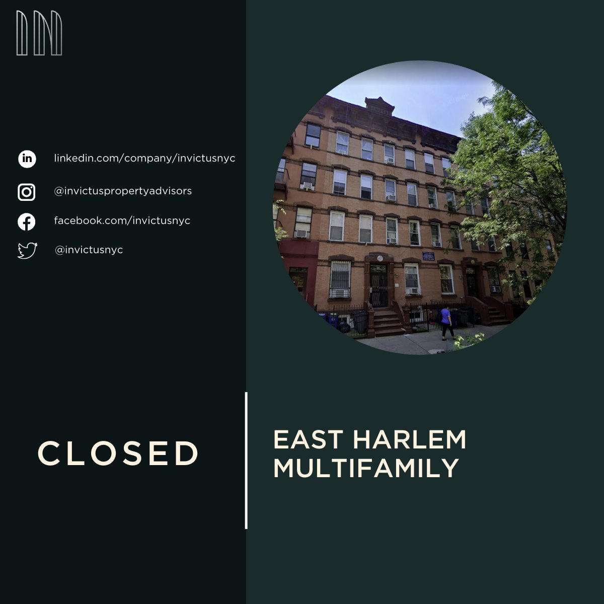 Invictus Property Advisors is pleased to announce the recent sale of two contiguous multifamily buildings located on East 105th Street in East Harlem. 

Contract us to learn more about this transaction.

#RealEstateInvestment #EastHarlem #MultifamilyProperty #invictusnyc