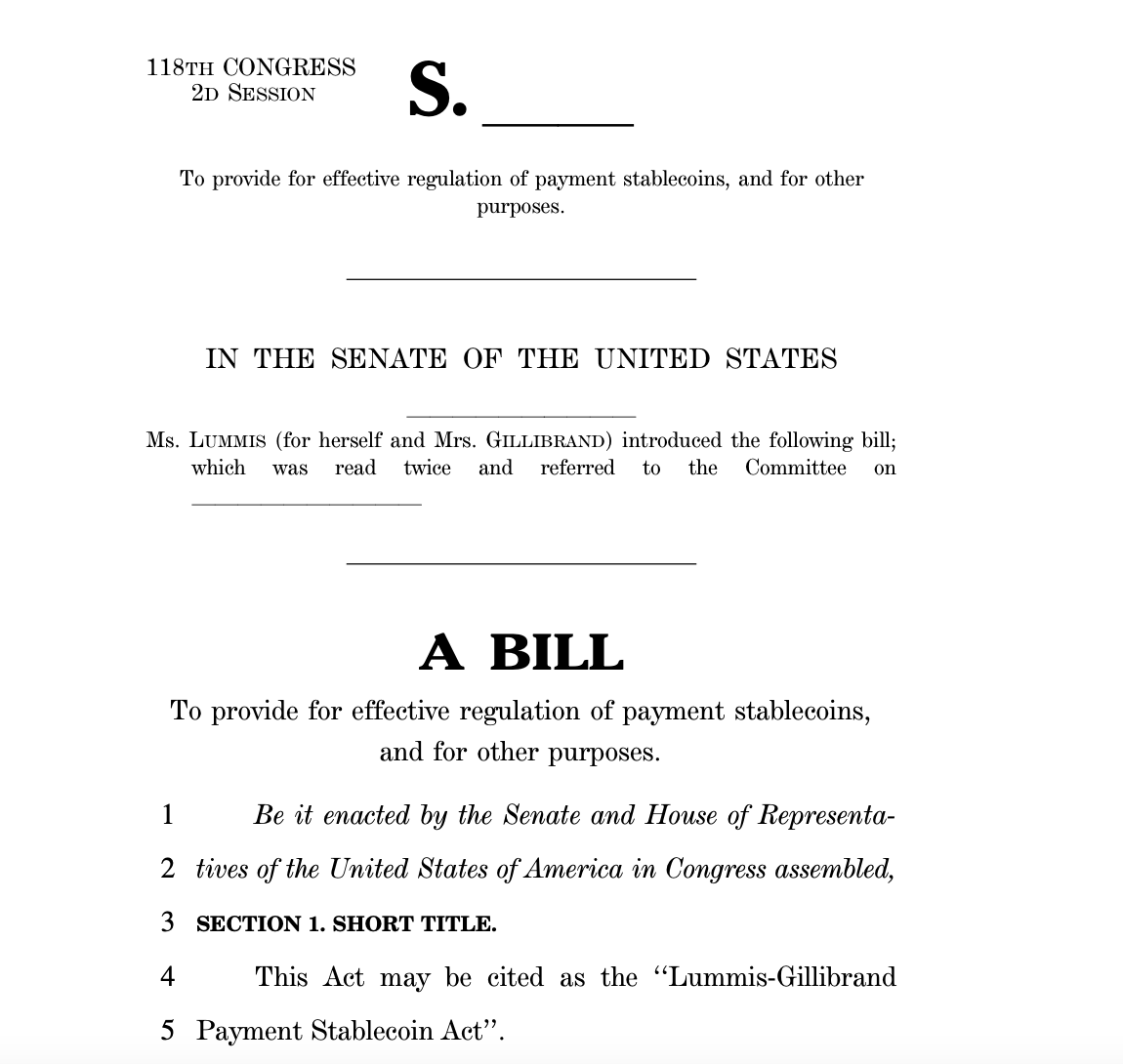 Today, Senators @SenLummis and @gillibrandny released the Lummis-Gillibrand Payment Stablecoin Act. We believe it’s crucial for the US to maintain its leadership role, prioritize innovation, and keep tech a bipartisan issue. We appreciate that lawmakers are working on this…