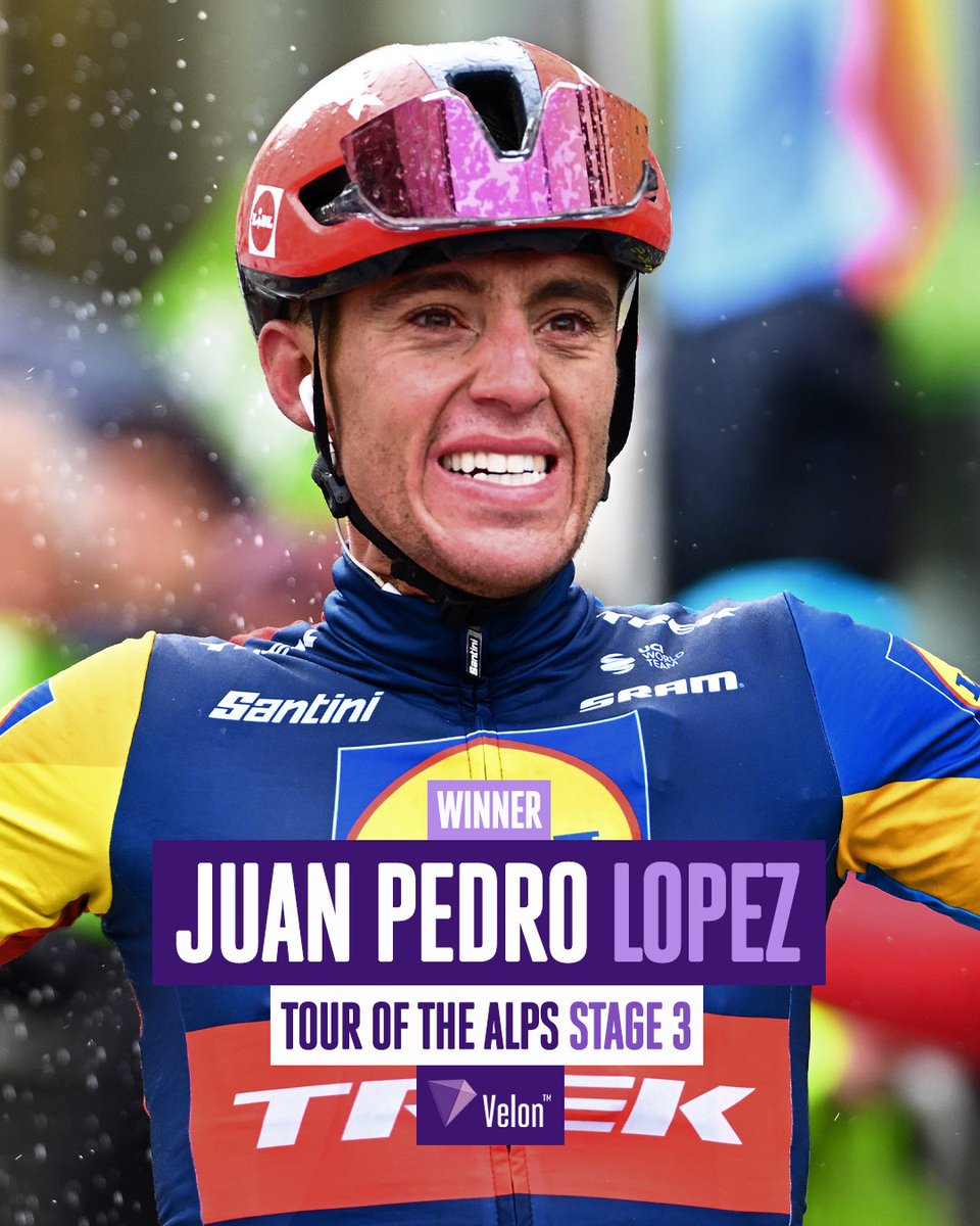 Juanpe’s first pro win 🤯🏆 Juan Pedro López reigns supreme at the Tour of the Alps, winning Stage 3 and taking the lead on general classification in the process 💪 Result: 1. López 2. Pellizzari, +0:22 3. Foss, +0:38 📸 Getty Images _________ 🇮🇹 #TotA