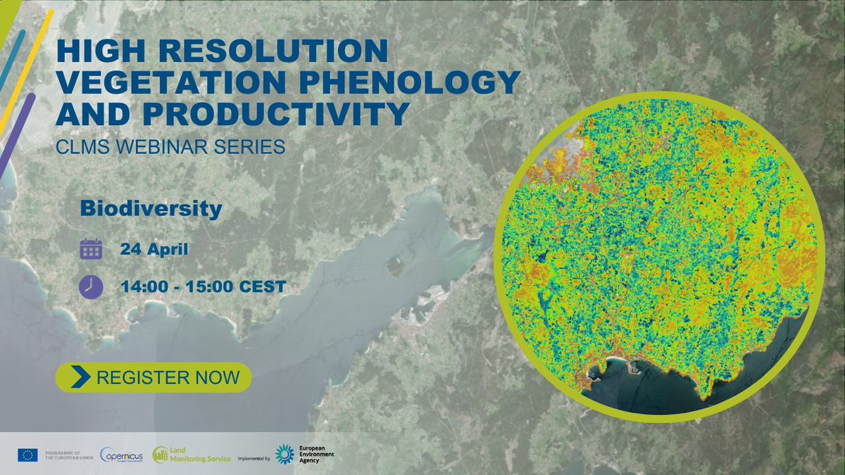 Dive into #biodiversity with our upcoming webinar!

Explore how #HRVPP data provides insights into:
🌿ecosystem health
✅habitat suitability
🔄species interactions
📊biodiversity patterns

Join us to uncover how #CLMS can support conservation actions!

👉clmswebinarseries.eu/HR-VPP_Webinars