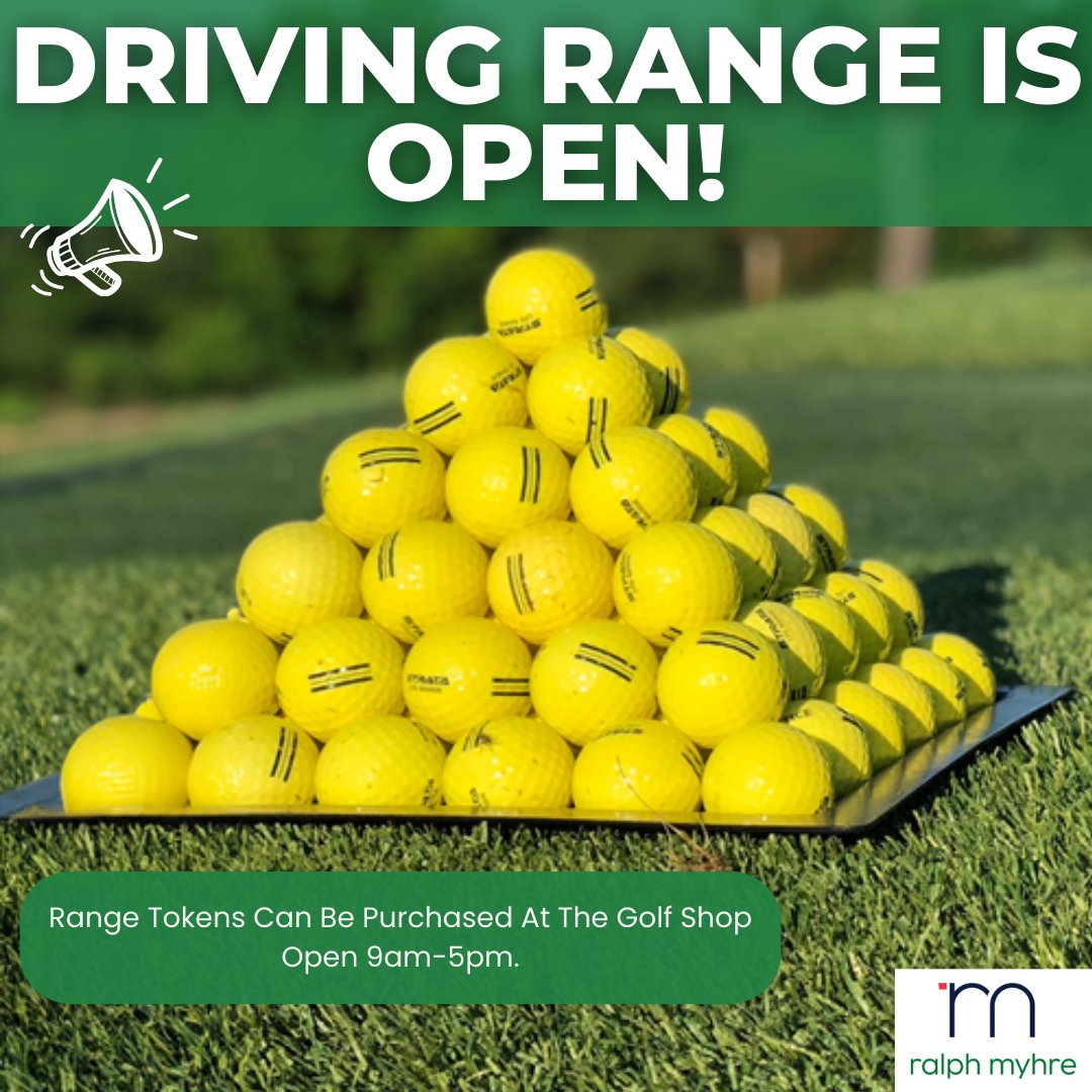 The Ralph Myhre Golf Course driving range is officially open (weather permitting)! Swing by the golf shop from 9 a.m. to 5 p.m. for range balls and start your season with a bang. Balls start at just $5! #GolfSeason #PerfectYourSwing #ralphmyhre #middleburycollege