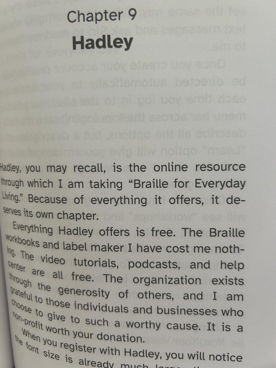 @HadleyHelps in my book 'Learning to Live with Vision Loss,' I talk about Hadley several times and even devote an entire chapter to your wonderful resource!