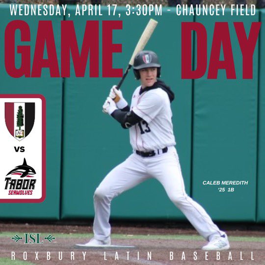 RL_BSBL's tweet photo. Game 6 | 2024 RL Baseball (4-1)

🆚 Tabor Academy
⌚️ 3:30PM
📍 The Roxbury Latin School
🏟 Chauncey Field
⚾️ James Gibbons ‘26 RHP

#rollfoxes   #RLBaseball https://t.co/bd6J6LtCgo