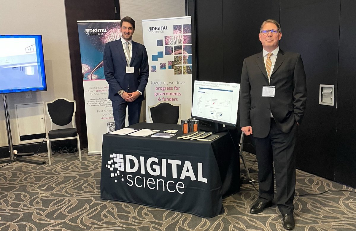digitalsci's tweet photo. Here's Marko Zovko &amp; James Kenney at #C4ISRglobal in London, UK. 🙌 @digitalsci is proud to be a Two-Star partner of #C4ISR. ⭐️⭐️

We're speaking at this event &amp; showcasing flagship solutions @DSDimensions @altmetric @figshare &amp; @Symplectic.

#ResearchSecurity #ResearchIntegrity https://t.co/CcpWZF96NG