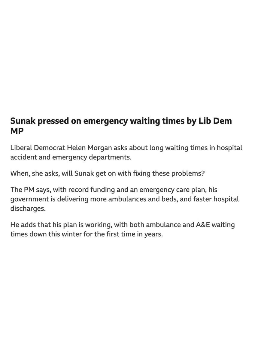 Today in PMQs our PM said that the A&E plan is working and cited improved 4-hour results in March. This proves that our political leaders are devoid of any sense of reality. @RishiSunak instead of believing in the emperor’s new A&E where everything is as shinny and wonderful as