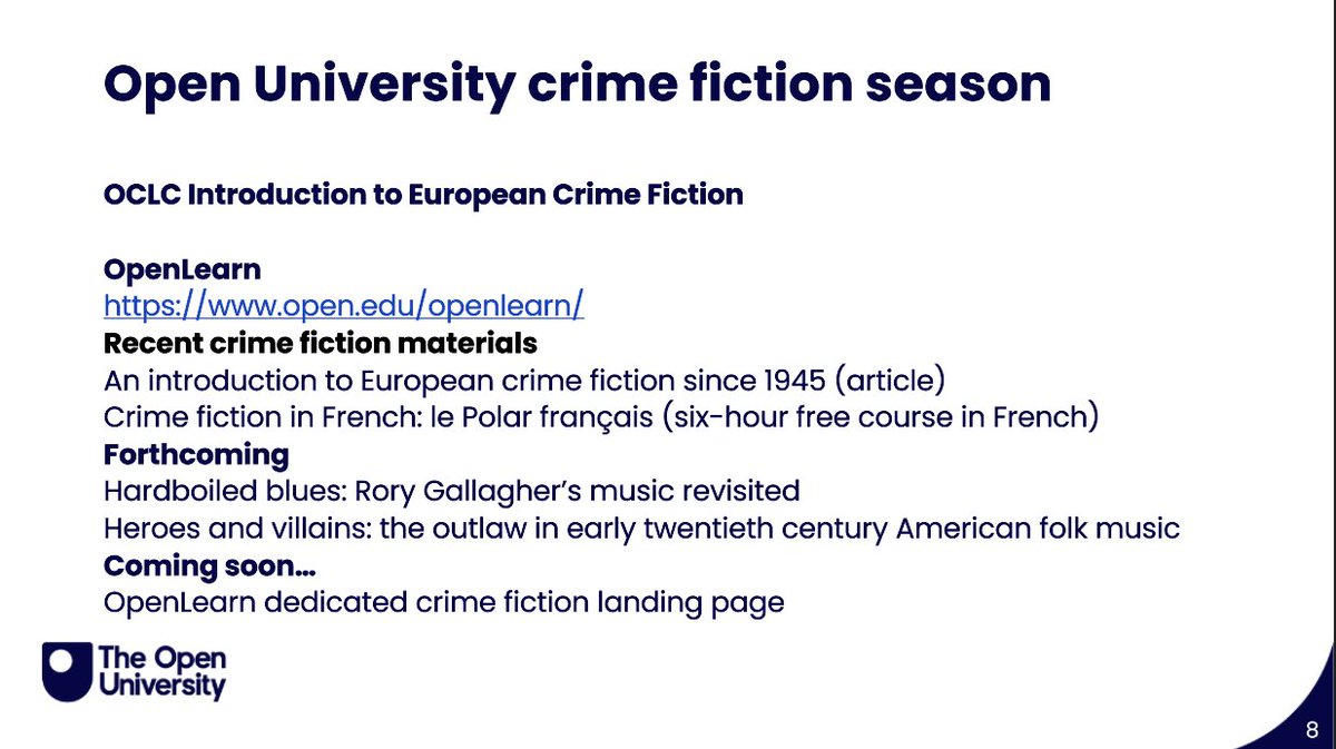 So excited to be part of today's launch of @OpenUniversity's forthcoming crime fiction season. Perhaps unsurprisingly for those who know me, I'll be contributing a piece on @rorygallagher & the influence of hardboiled fiction on his songwriting. Stay tuned for further updates!