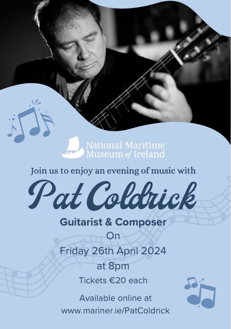 Been a busy few weeks and a nice rest before my next concert at the fabulous National Maritime Museum of Ireland on Fri 26th April. Tickets are available from the link below.
mariner.ie