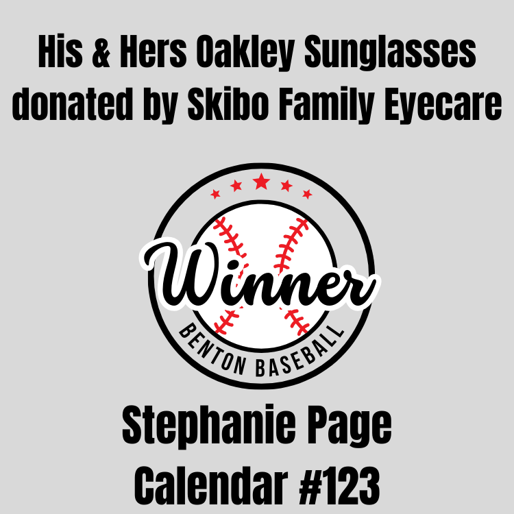 btownbaseball1's tweet photo. Today's Winner of a pair of His and Hers Oakley Sunglasses donated by Skibo Family Eyecare is Stephanie Page. Congratulations Stephanie!! https://t.co/PotDgE86os