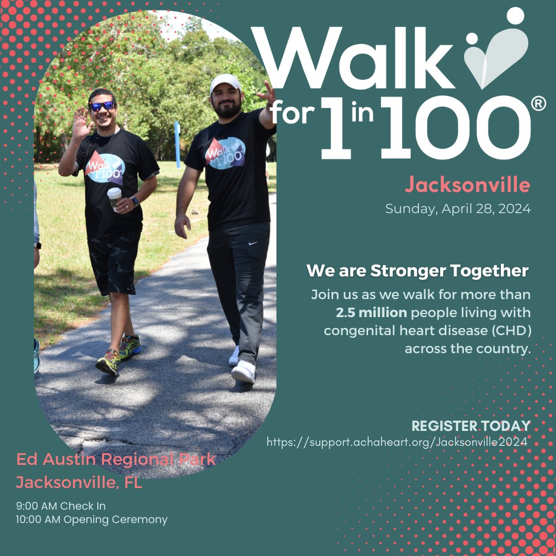 ACHA_Heart's tweet photo. Hey #Houston, #Jacksonville, and #Austin! Get ready to rally with your local community! For the last few weeks of April, we're hosting three impactful walks, all in support of an amazing cause! The Walk for #1in100 is right around the corner, and we're pumped to ensure each step makes a difference. Who's joining us? 💪 Don't miss out, check https://t.co/ugNzXFAQ9t for more info. #Walk4CHD #CHD