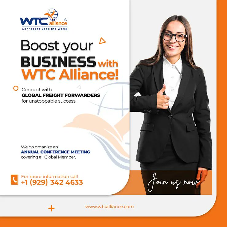 Boost your business with WTC Alliance! Connect with global freight forwarders for unstoppable success. 🌐🚀 #WTCAlliance #GlobalSuccess #ConnectWithUs