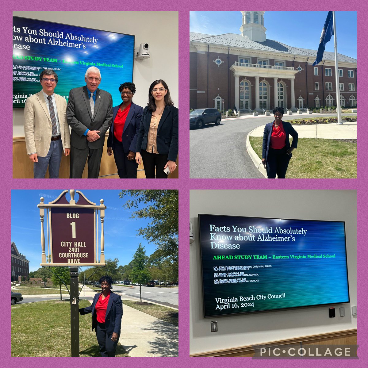 EVMS Research Team educating in the community about Alzheimer’s Dementia during the Virginia Beach City Council Meeting, thank you for the invitation Councilwoman Jennifer Rouse and the warm welcome from Mayor Dyer.@SGS_JAG @geronsociety