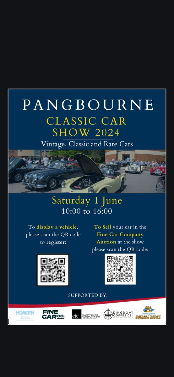There are still 3 weeks left to resister your car to be displayed at this year's <a href="/PangCollCarShow/">Pangbourne College Classic Car Show</a> on June 1st. This year if you are looking to part with your car please do register it for the car auction which is being run by <a href="/finecarco/">Finecarcompany</a> .