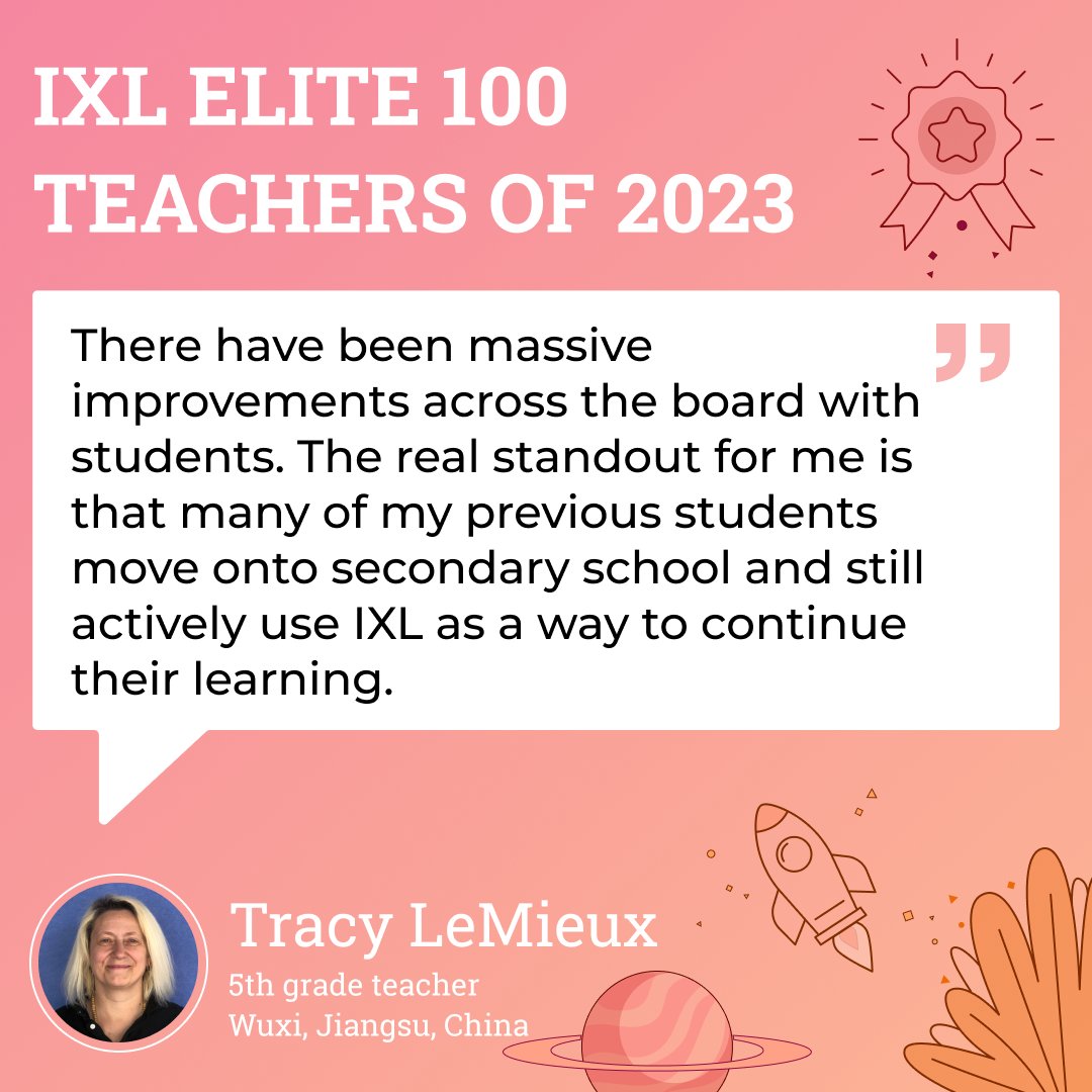 With a comprehensive Pre-K to 12th grade curriculum, assessment suite, and actionable analytics, IXL provides everything you need to maximize learning for students! See the impact IXL has made on student learning here: ixl.com