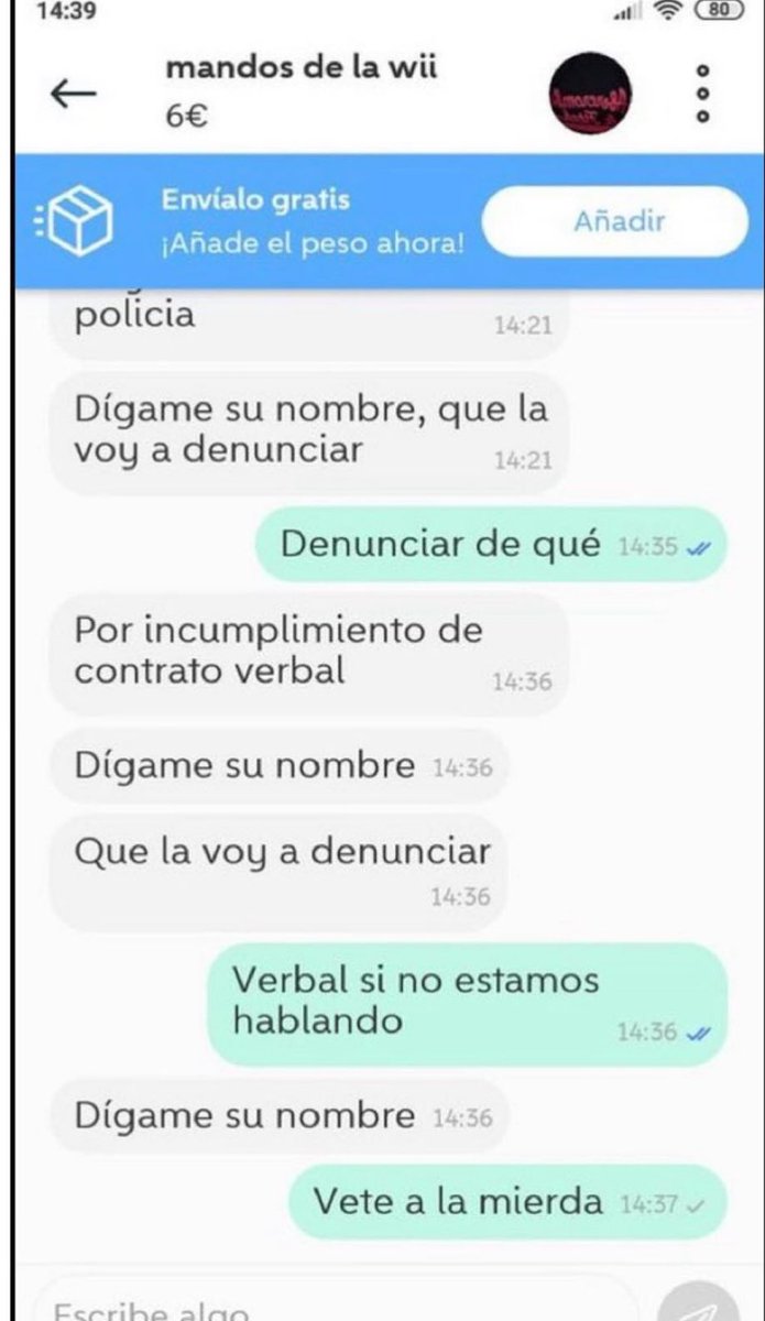 ceciarmy's tweet photo. La mejor discusión por Wallapop en la historia de esta plataforma https://t.co/sXUqyian2L