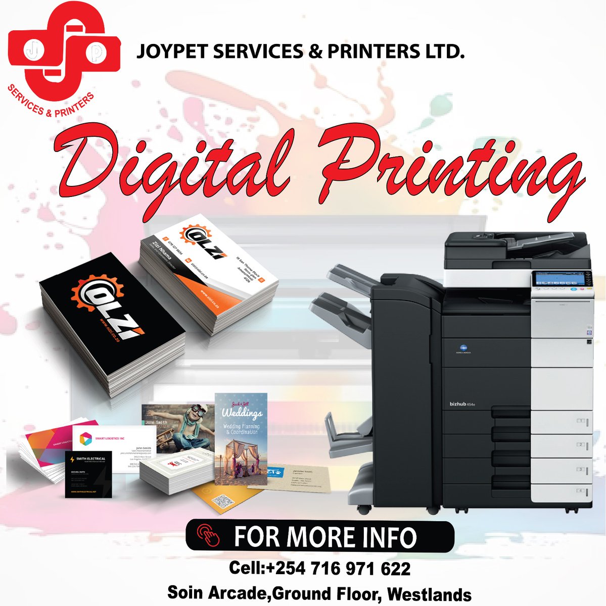 Experience the future of printing. Embrace the speed, flexibility, and quality of digital printing for all your needs.

For More Information👇

📞0716971622
📍Soin Arcade, Westlands, Westlands Rd

#printingservices #printings #printingsticker #printingsolutions #digitalprinting