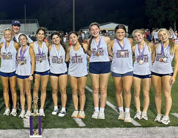 STMathleticsnow's tweet photo. Congratulations to the STM Girls Track Team! They finished as District 4-4A Runner Up!!!! A new School Record was set again by the Girls 4x800m Relay. Many of the athletes advanced to the Regional Meet!!!!! Geaux Cougars! https://t.co/xkb3mTB4uj