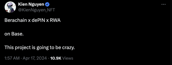 🔻 EARLY ALPHA 🔻

DePIN x RWA

Big Bullish on <a href="/puffpaw/"></a> 

Why?

<a href="/berachain/">Berachain Foundation 🐻⛓</a> is super bullish and <a href="/puffpaw/"></a>  is one of the few projects that founder <a href="/SmokeyTheBera/">Smokey The Bera 🐻⛓</a> himself promoted. Yes, were talking about the same <a href="/berachain/">Berachain Foundation 🐻⛓</a> that just announced $100 million in Series B