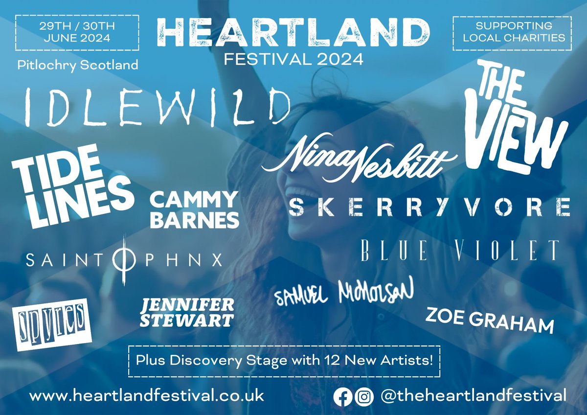 Heartland Festival June 2024 Come and see some of the best and up and coming Scottish talent. Daily & Week-End tickets available Saturday t-s.co/hea45 Sunday t-s.co/hea47 Weekend t-s.co/hea46 @HeartlandFest @Whatsonscotland