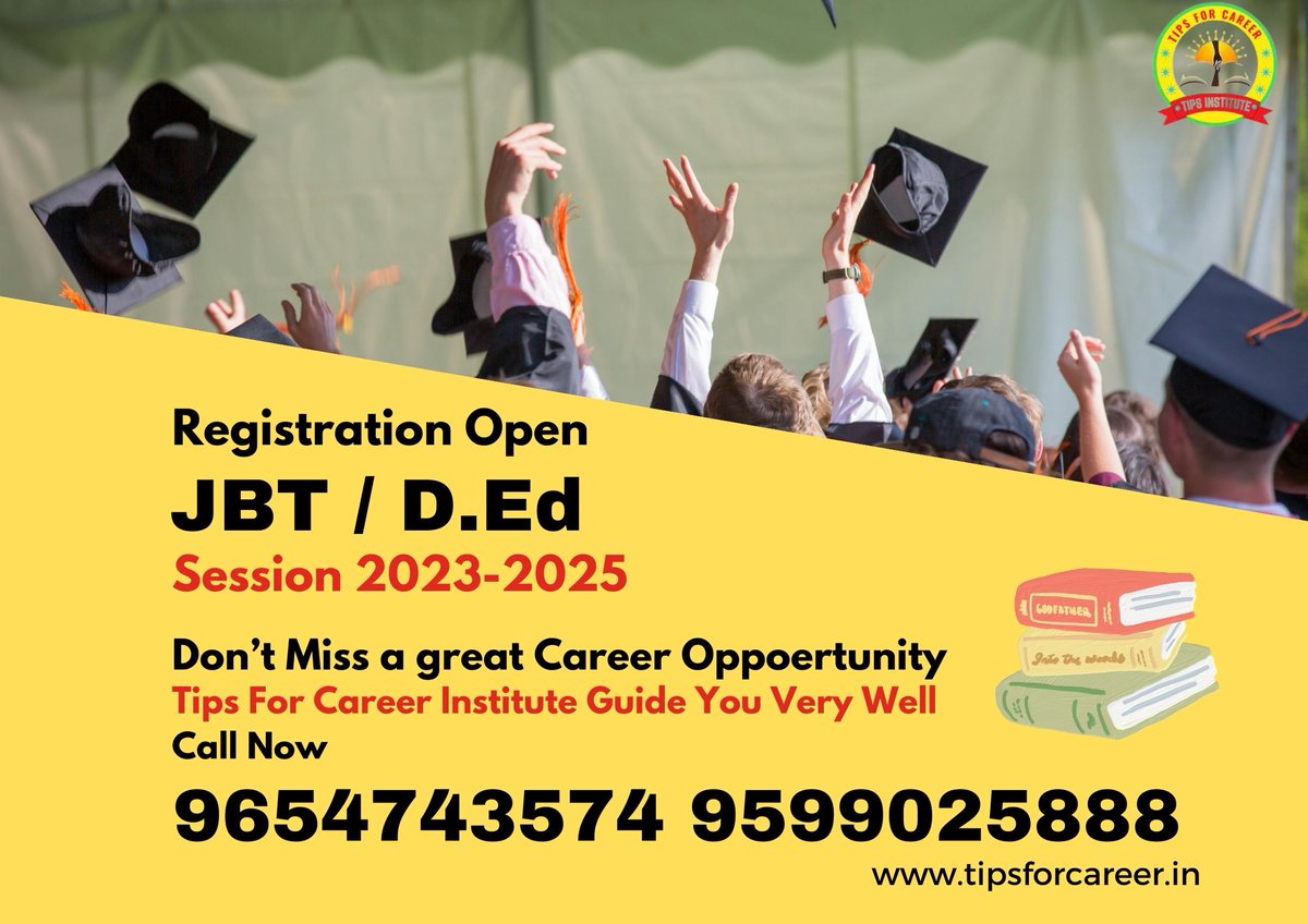 tipseducation7's tweet image. Save Your One Year
JBT / D.Ed Registration Open for the session 2023-2025
Call Now For More - 9654743574
visit website - tipsforcareer.in
#JBT #DEdAdmission #tipsforcareer #FacebookPage #facebookmarketing #education #bestinstitute #jbtcolleges #college #explore #TwitterX