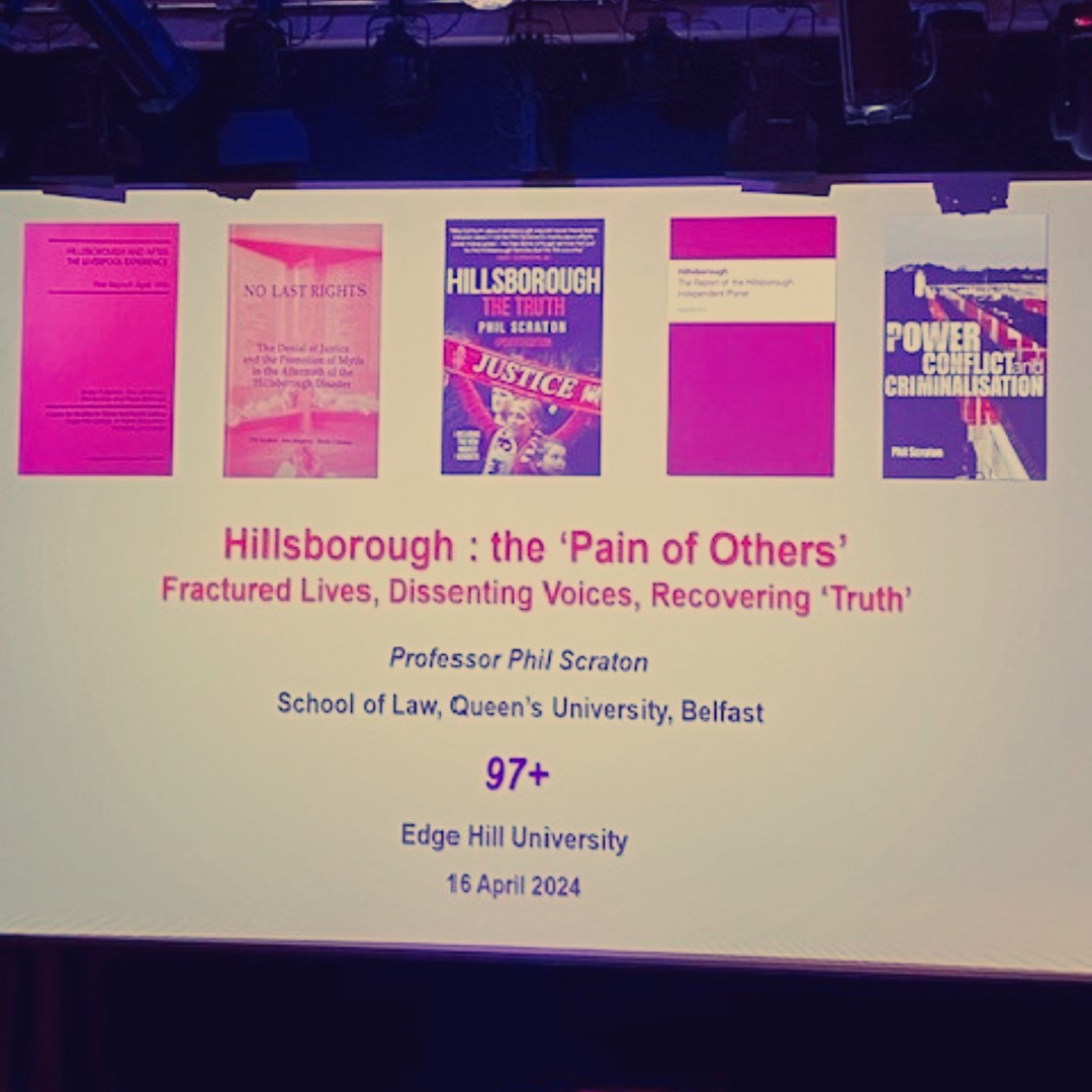 Always wonderful for our students to visit @edgehill especially for such an important event.A brilliant opportunity to hear Prof Phil Scraton as well as watch the powerful performance of 97+ @HillsboroughSu1 @BillElms @TomCainTheatre @gateacredrama #GateacreSchool #JFT97 #YNWA