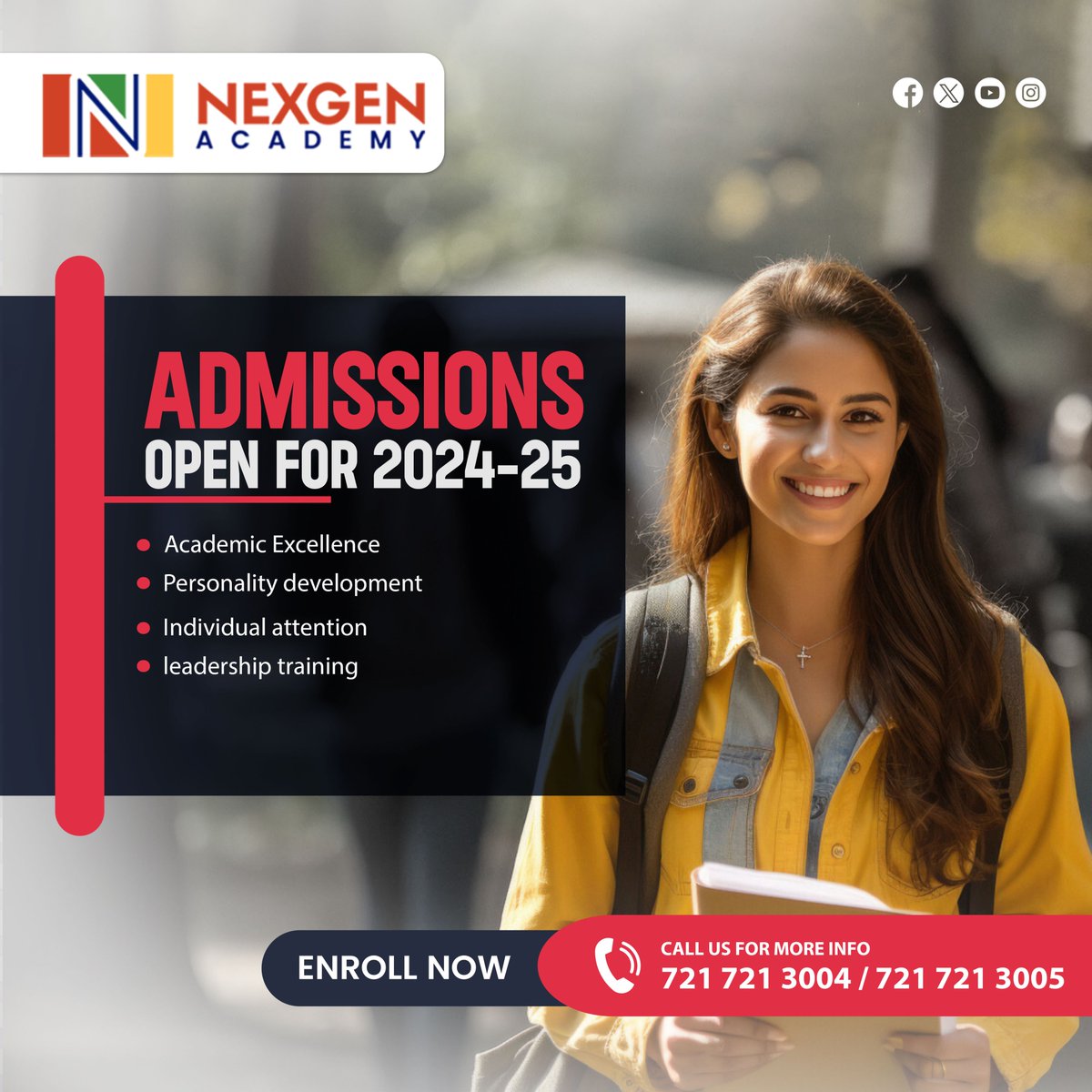 Join Nexgen Academy for the 2024-25 academic year. Experience excellence, personal growth, individualized attention, and leadership training.

Twitter :twitter.com/NDAbengaluru

#NexgenAcademy #NDA #EducationMatters #admission #opennow