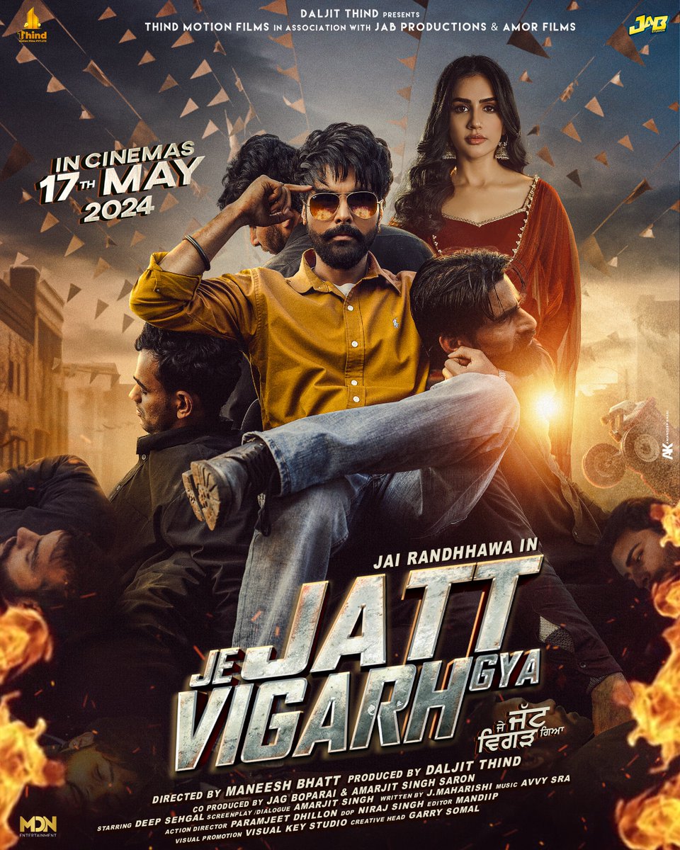 Je Jatt Vigad Gya 
ਜੇ ਜੱਟ ਵਿਗੜ ਗਿਆ 
 Releasing 17 May in cinemas.
@jayyrandhawa 
@Deepsehgal06 @maneeshbhattofficial @thindmotionfilms @pavanrajmalhotra @gurdeepgrewalofficial <a href="/amansutdhar/">aman sutdhar</a> 
@abheyysattri
@jagboparaiofficial  @chani_kalakaar  @jabstudiosofficial
