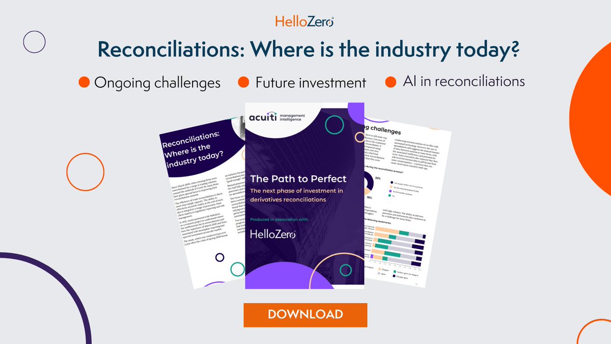 What’s changed in the derivatives industry? Our latest report analyses AI in recs, future investment, and ongoing challenges in reconciliations today.

Download the full report here: hubs.li/Q02t7prj0

#derivatives #futures #options #operationalresiliece #posttrade