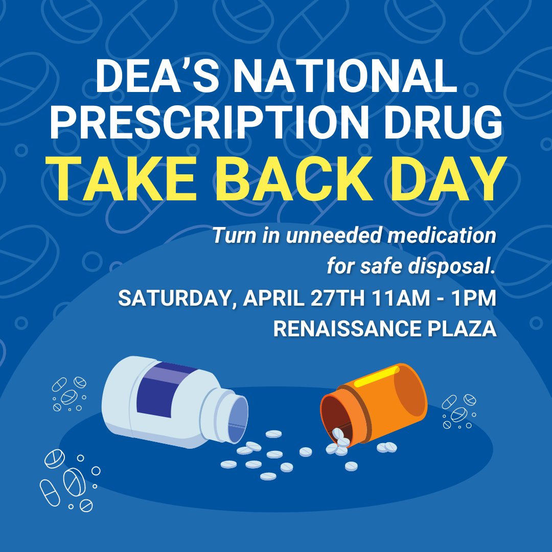 Help keep our community safe by disposing of any unneeded medications on April 27 as part of National #TakeBackDay from 11AM-1PM in Renaissance Plaza in White Plains! Thank you to @wppublicsafety and the @wpyouthbureau for spearheading this effort.