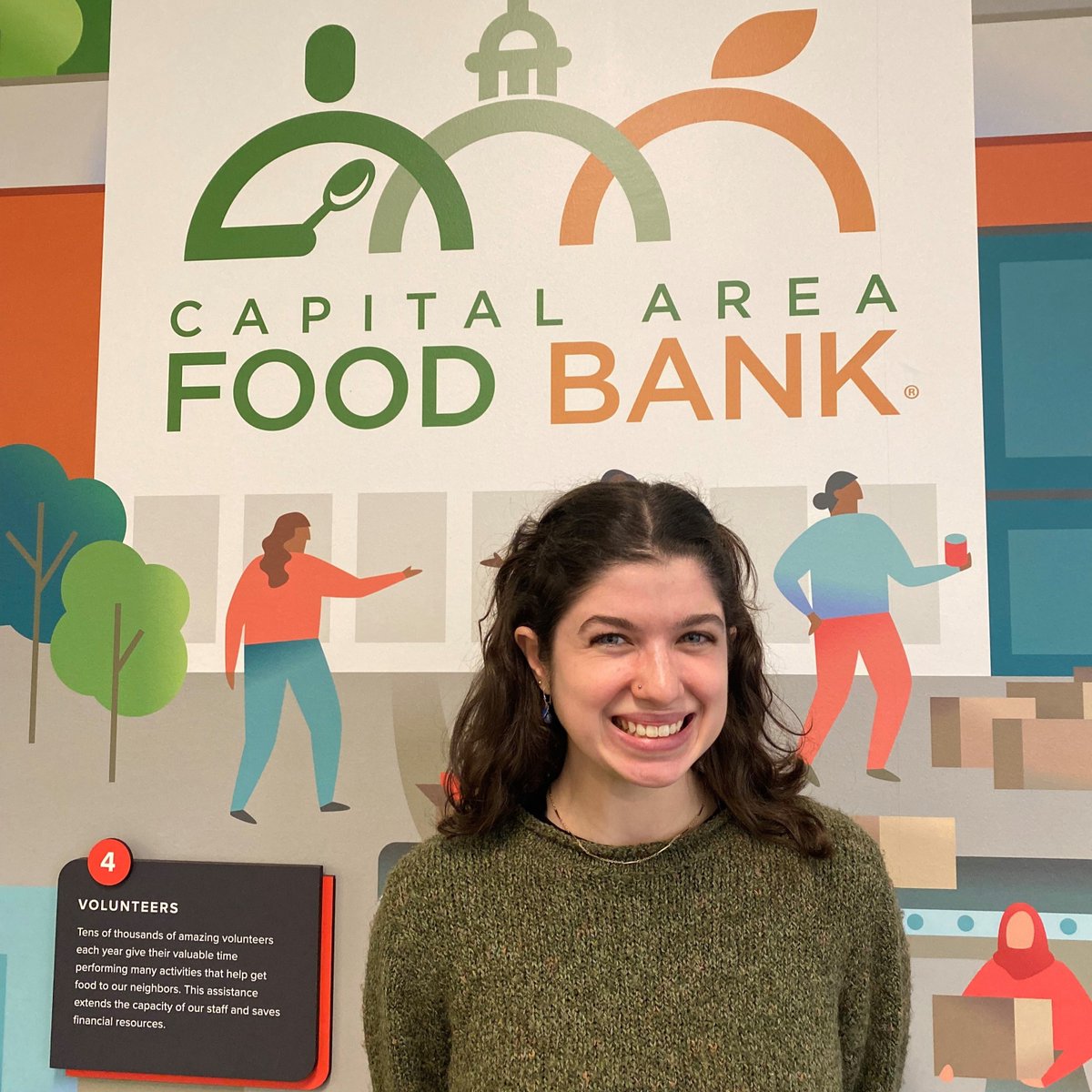 Meet one of the first faces our volunteers see at CAFB: Keaton Bergeron, volunteer engagement specialist! Keaton greets volunteers & walks them through their tasks for each shift. “Every single volunteer is part of the 61 million meals we provided last year,” Keaton says.