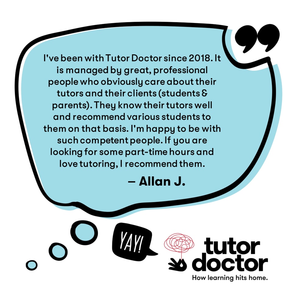 Your feedback means so much to us, Allan – and words cannot express just how grateful we are for your years of hard work and dedication to helping students find success. #PassionateEducators like yourself are what tutoring is all about! #StudentSuccess