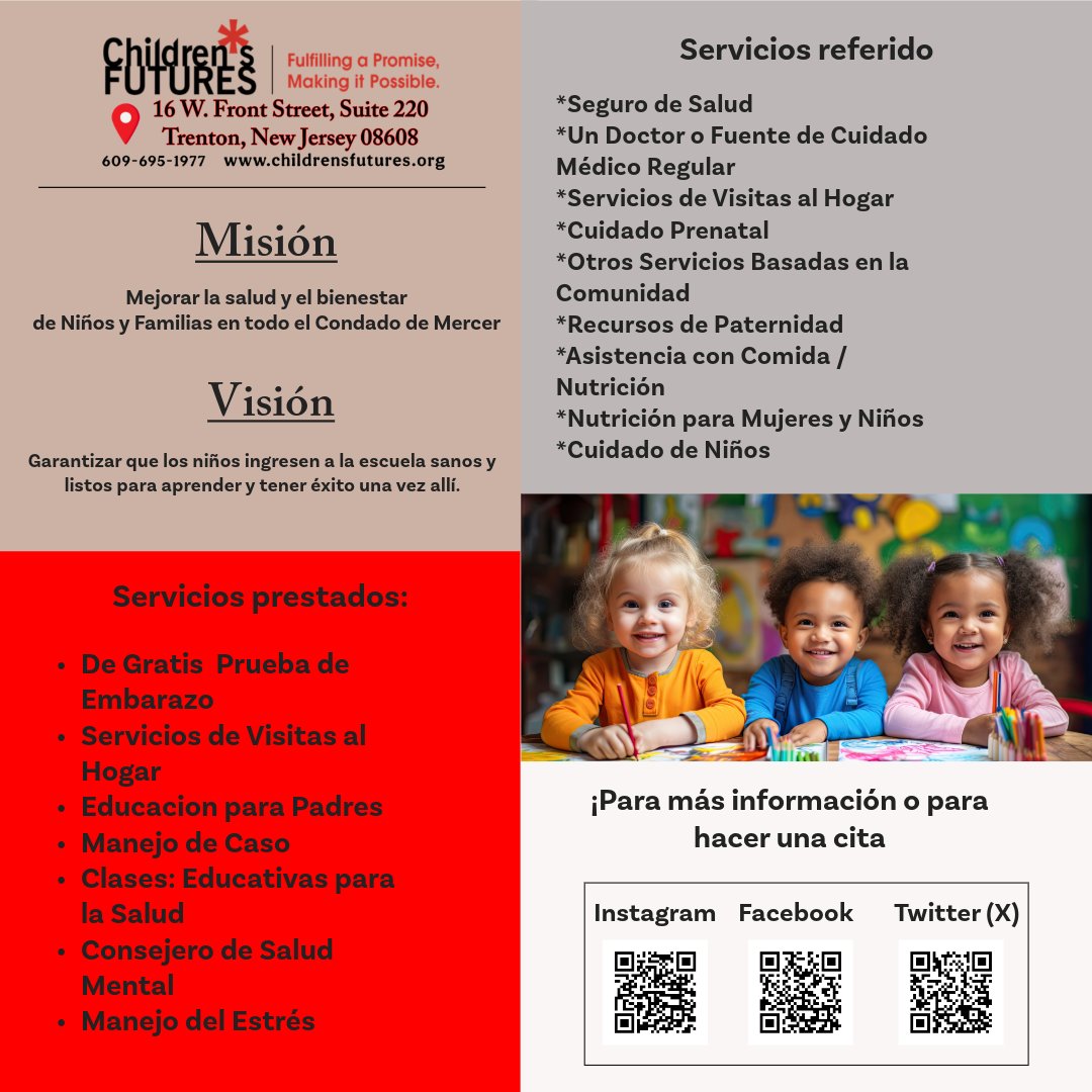 ChildrnsFutures's tweet photo. Transforming lives, one family at a time! Our mission at Mercer County is to enhance the health and well-being of children and families across our community. 🌟 Discover our range of services! Reach out to us at 609-695-1977 for more information on how we can assist you. https://t.co/swVhhC1QJd