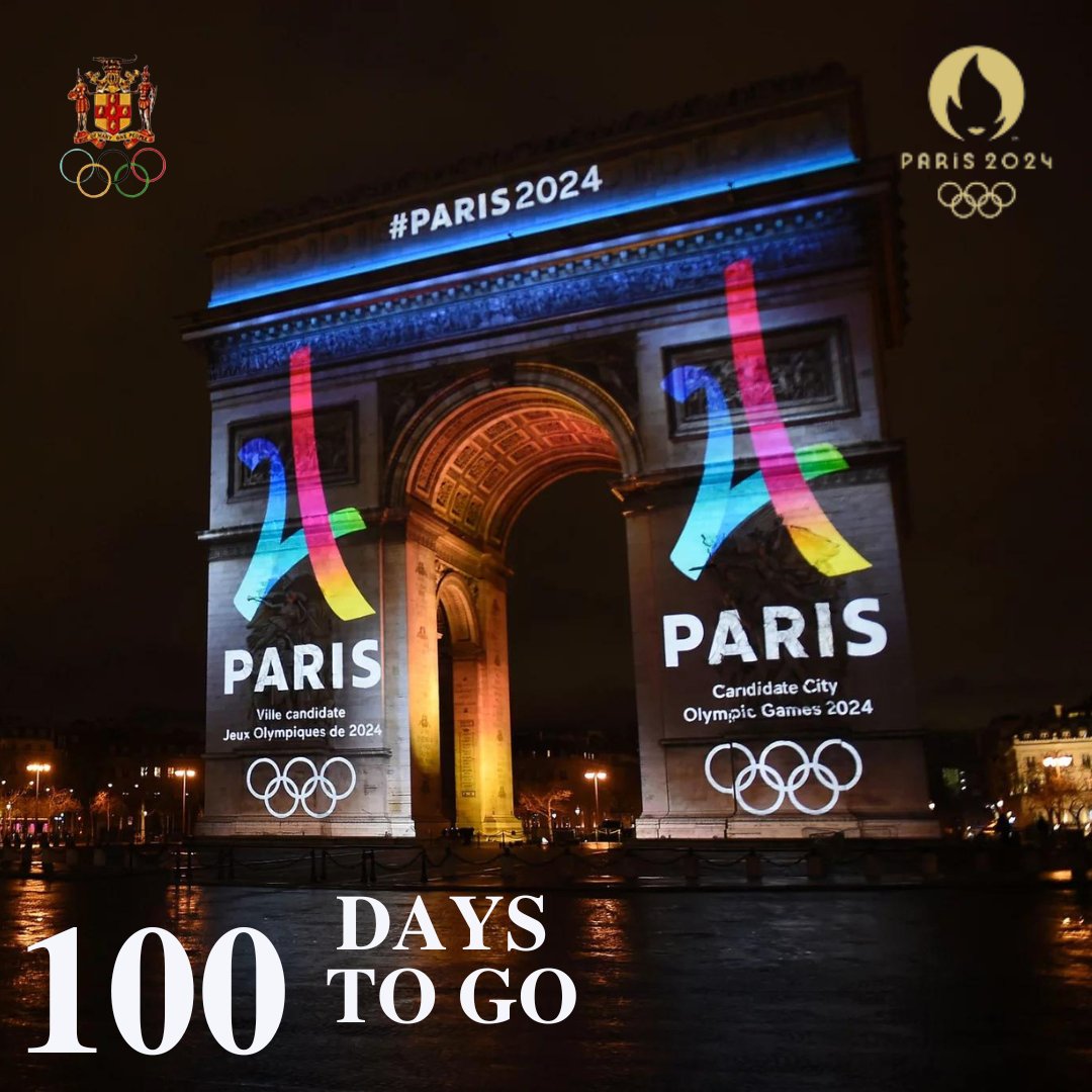 100 Days to the Olympic Games 🎉🎖️ 🖤💚💛 #sportsjamaica #jamaica #olympics2024