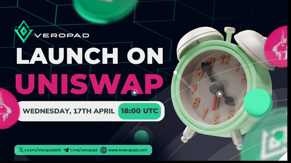 VEROPAD - VEROPAD 正式发布日期

🟩什么是 VEROPAD？

Veropad 是一个跨多个区块链网络运行的启动平台，旨在支持和加速去中心化金融 (DeFi) 领域新项目的开发。

在 UNISWAP 上发布：4 月 17 日星期三下午 6 点（世界标准时间）

🙂 VEROPAD 官方合同：
0x33cd63136d2f04826a9170b2ed6e09b6c9fb38a5