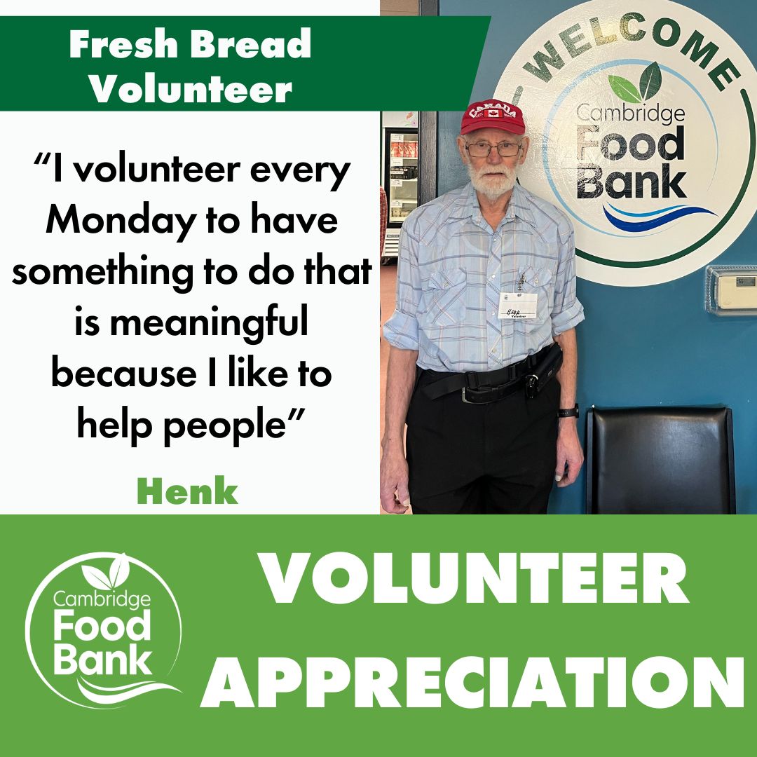 Henk helps in our kitchen, ensuring the fresh bread brought in is sorted and available for distribution. Our emergency hampers are available once a month and with the regular delivery of bread our participants can visit the food bank for bread many times throughout the month.