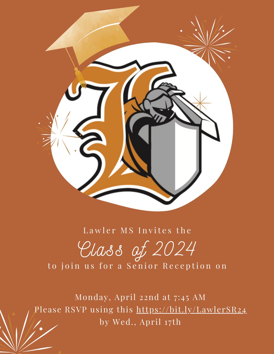 Can't wait to see all of our Graduating Seniors on Monday! 🧡 Use the bitly to rsvp! See you soon! #WeAreLegends #AlwaysLEGENDARY #ElevateTogether