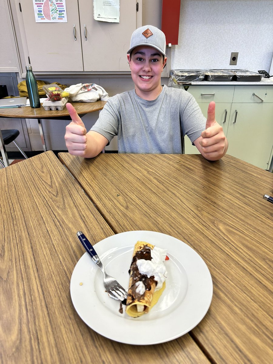 Mme.Smith's French class is exploring French Culture by making crepes! Yum!