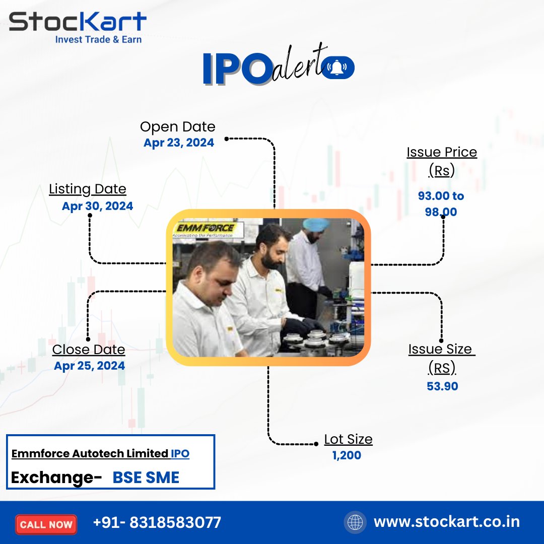 🚀 Get ready for the upcoming Emmforce Autotech Limited IPO - it's going to shake up the stock market! #EmmforceIPO #IPOAlert