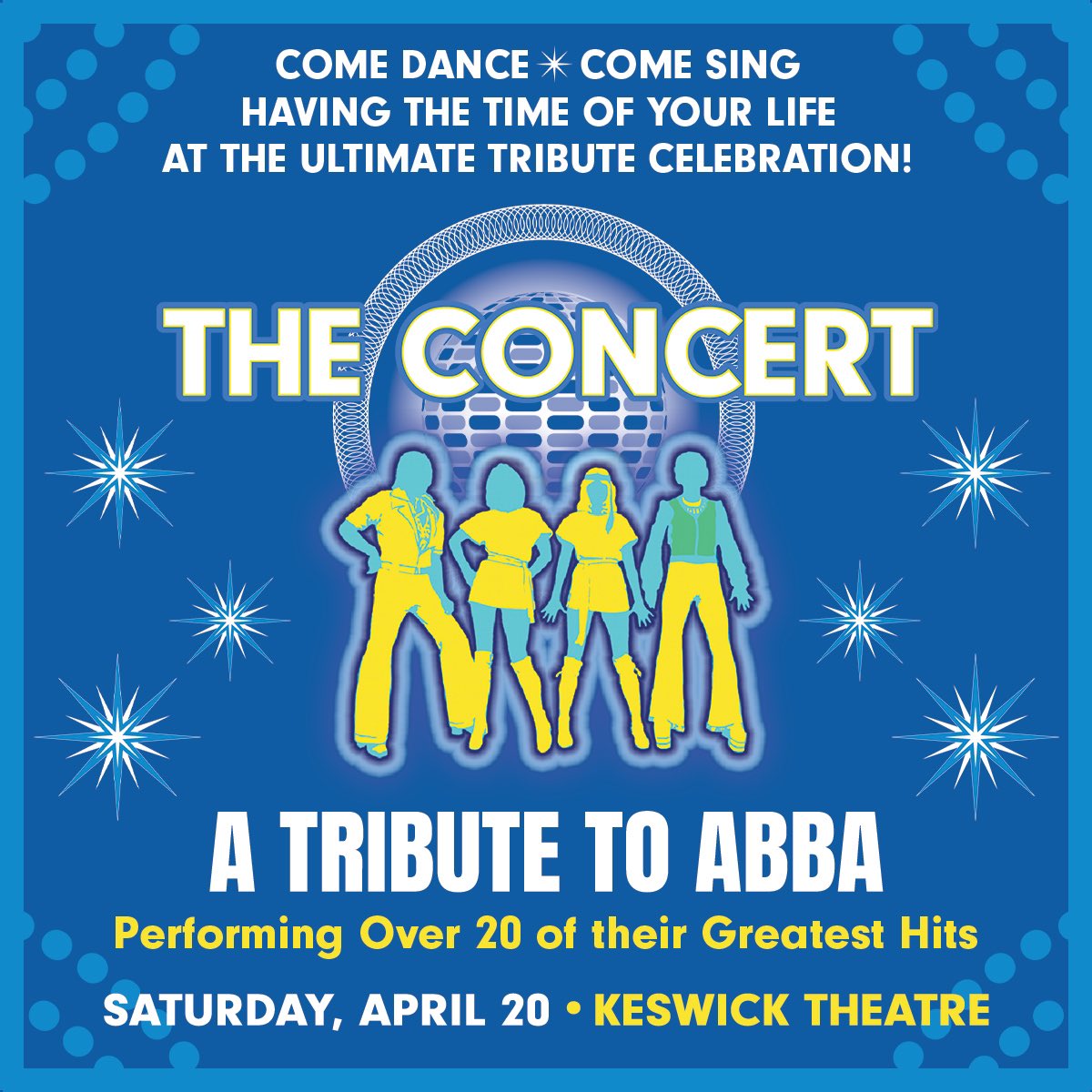 🚨LOW TICKET ALERT 🚨Under 100 tickets remain for The Concert: A Tribute to ABBA, happening THIS SATURDAY (4/20). Get your tickets, and “come dance!”